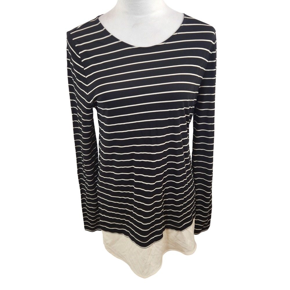 Lauren Ralph Lauren Women's‎ M Striped Long Sleeve Knit Layering Top